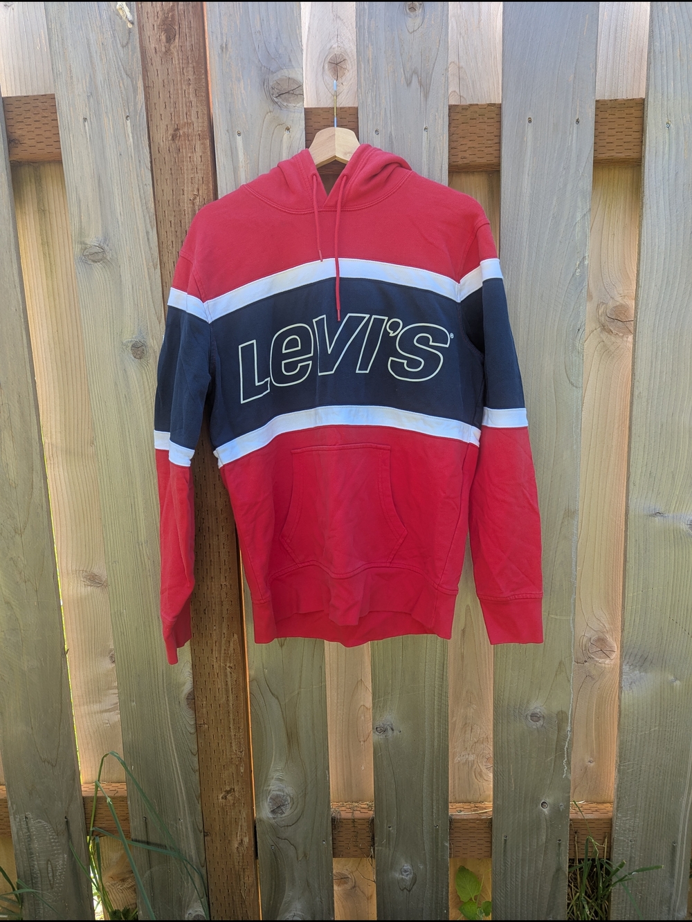 Levi's Red, White And Blue Striped Hoodie